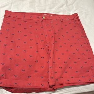Izod Red Men's Shorts with Navy Pattern